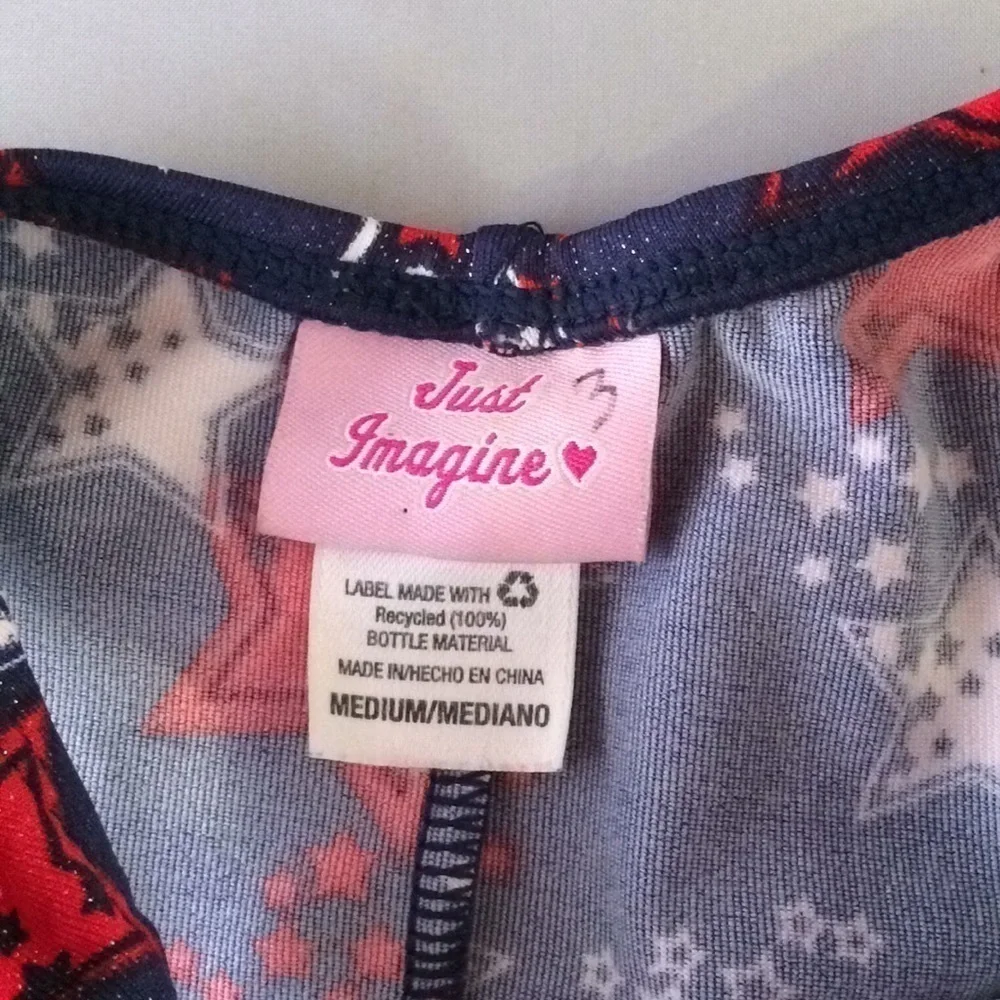 Just Imagine Leotard Medium Red /White/Blue Stars